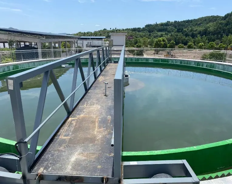 Municipal clarifier under emergency remediation