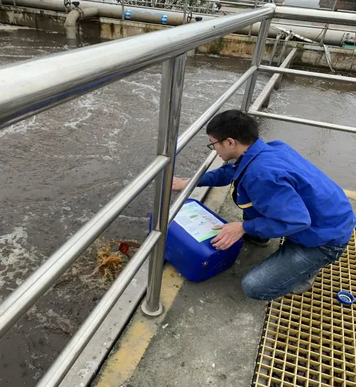 Engineer taking a process sample